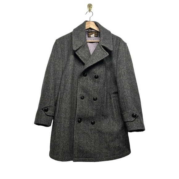 VINTAGE EDDIE BAUER Wool Peacoat Gray 44 - Picture 3 of 11